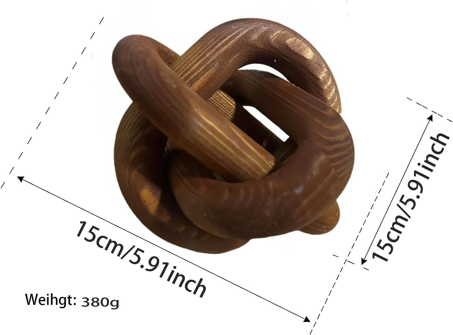 Wood Knot Chain Link Decor / Pumpkin