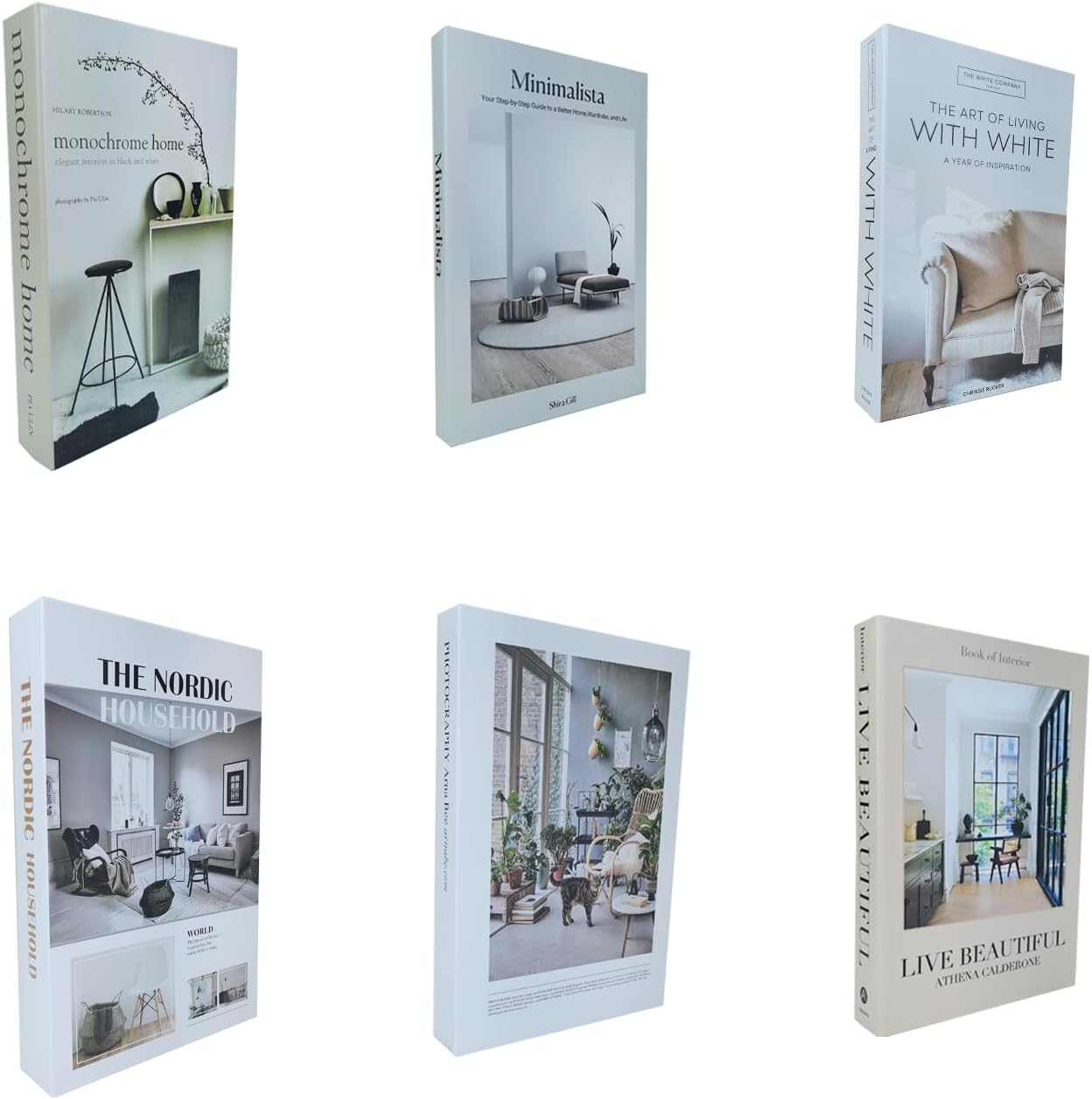 Faux Books for Decoration / Home Style / Set of 6
