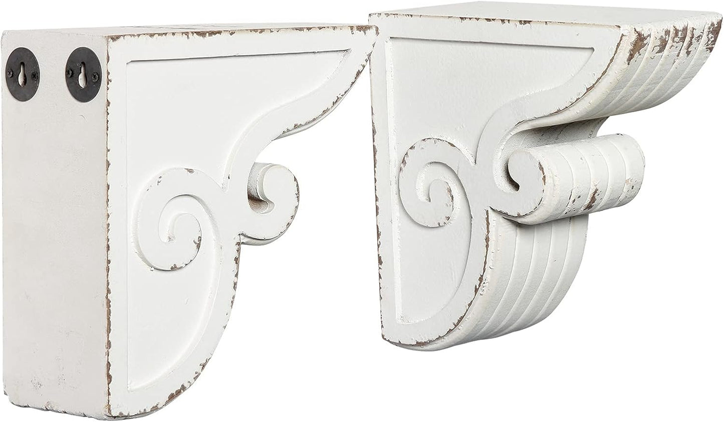 Shabby Chic Vintage Farmhouse Wood Bookends / White