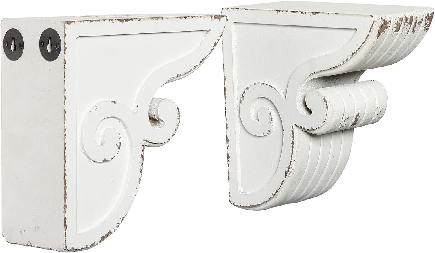 Shabby Chic Vintage Farmhouse Wood Bookends / White
