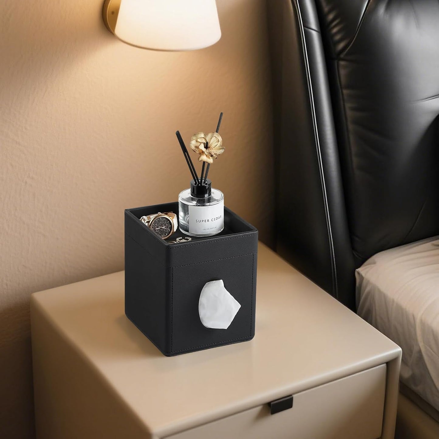 Storage Tray / Tissue Box Cover / Black