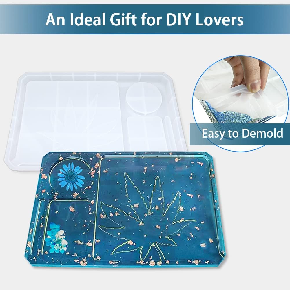 Large Rolling Tray Mold and Grinder Mold for Grind and Storage / Set of 5