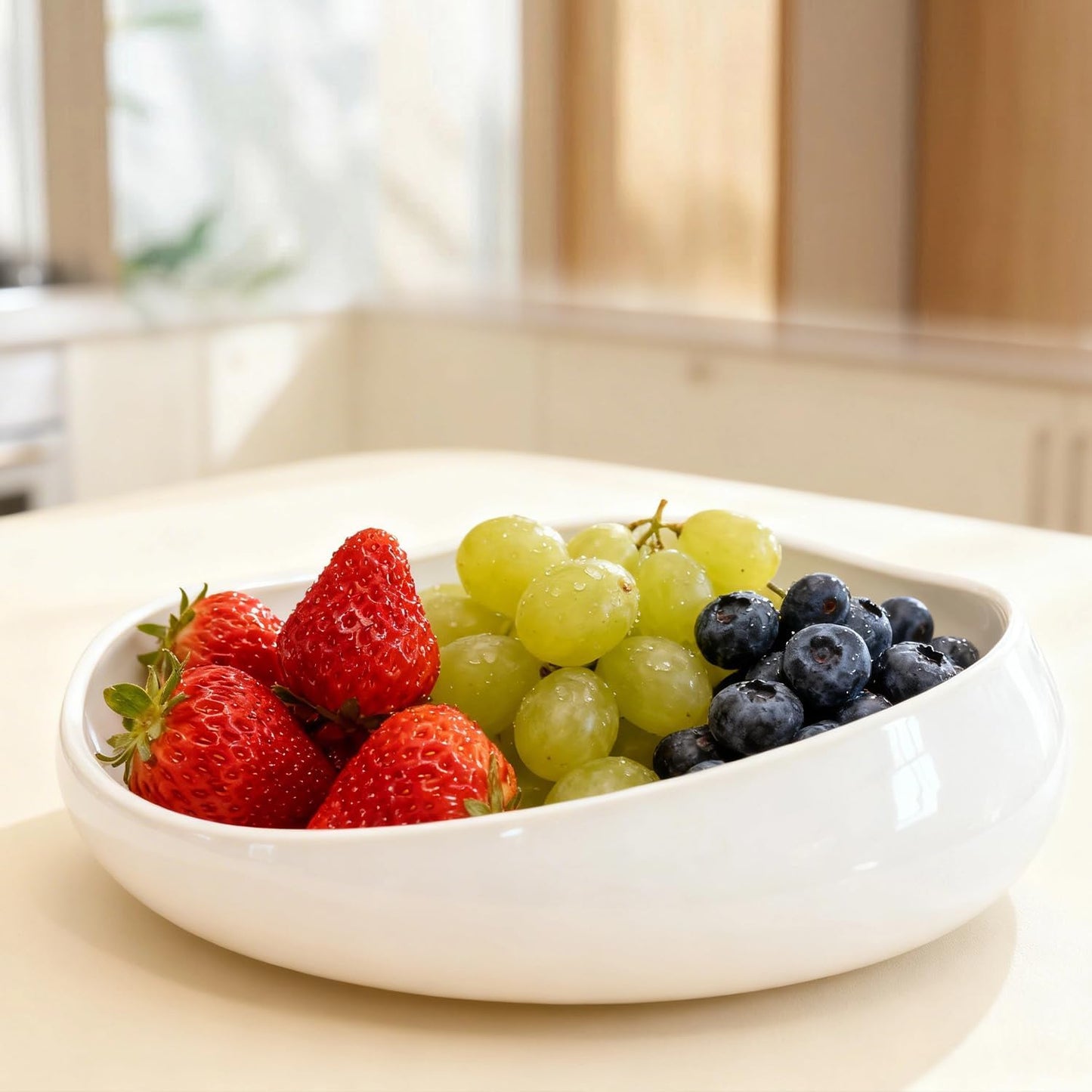 Ceramic Fruit Bowl / White / 8 Inch