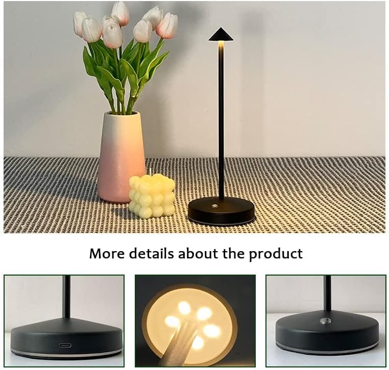 2 PACK Cordless Lamps,Battery Rechargeable Table Lamp,Portable Lamps,2 Level Brightness Dimmable Night Light,Minimalist