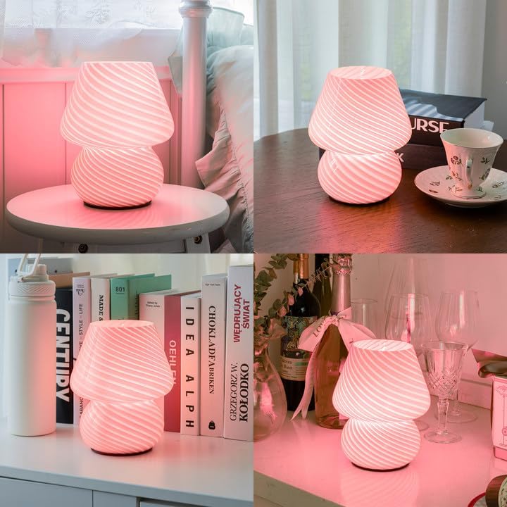 Vintage Small Table Lamp / Pink