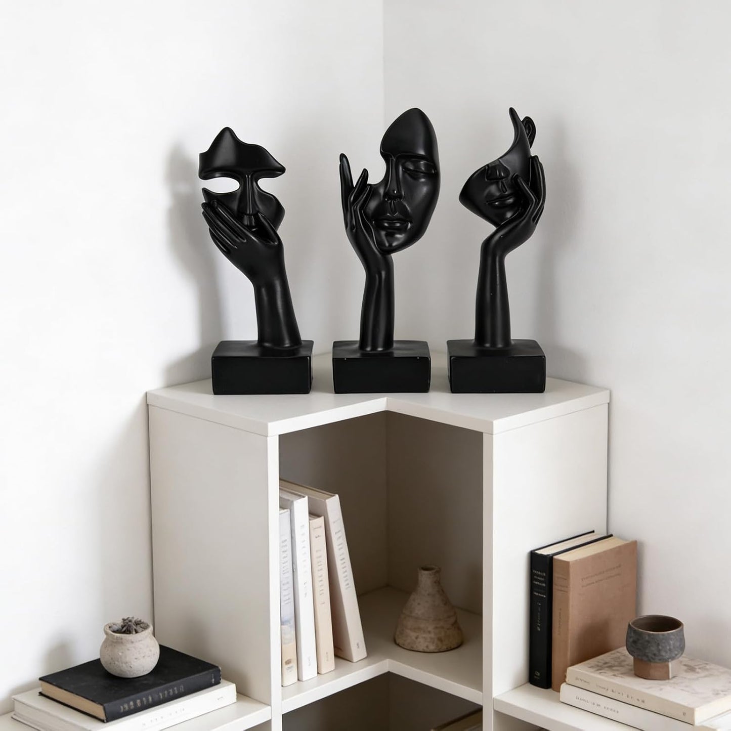 Thinker Large Statue Set / Black / Set of 9