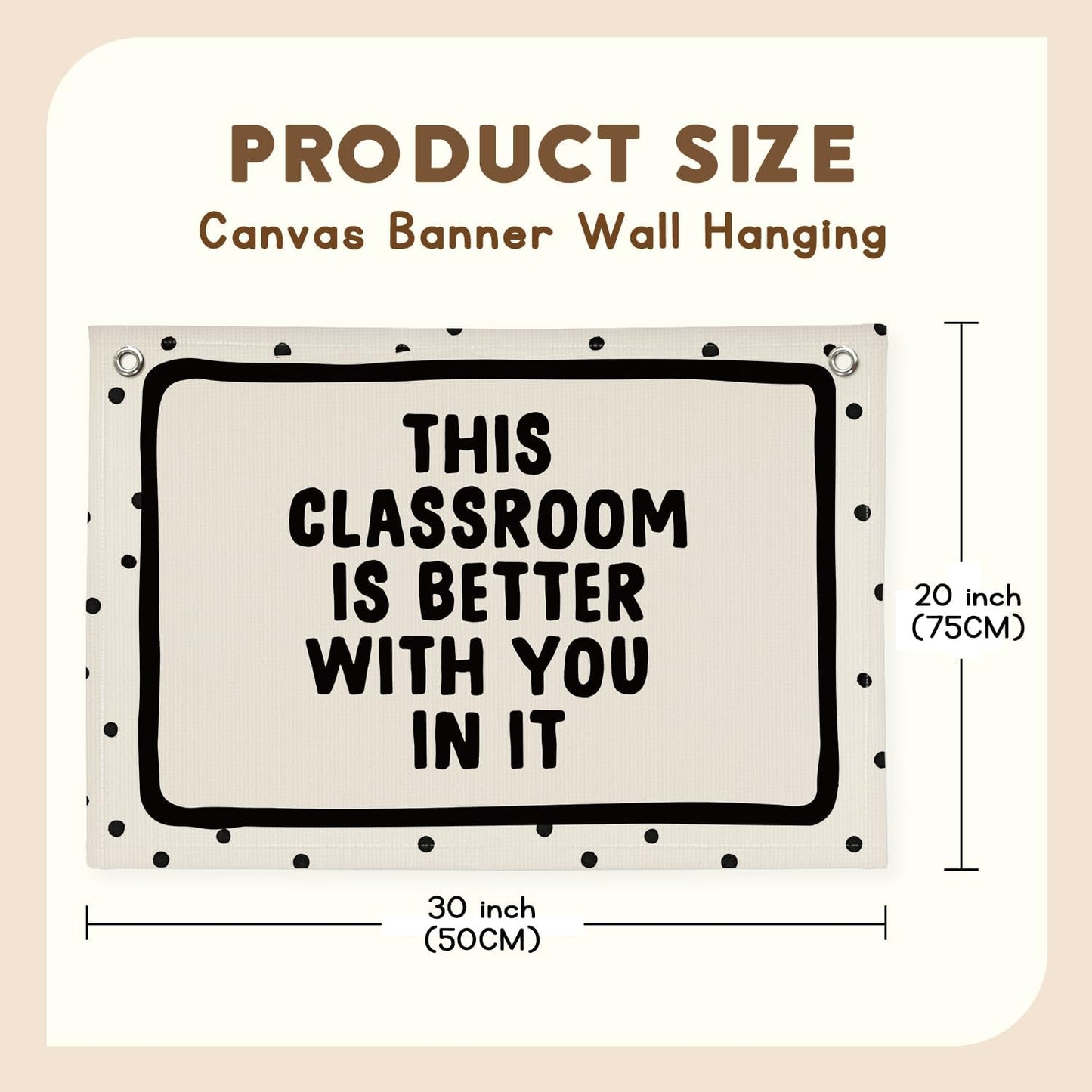 Classroom Decor for Teacher Canvas Banner / This Classroom Is Better with You In It / Black