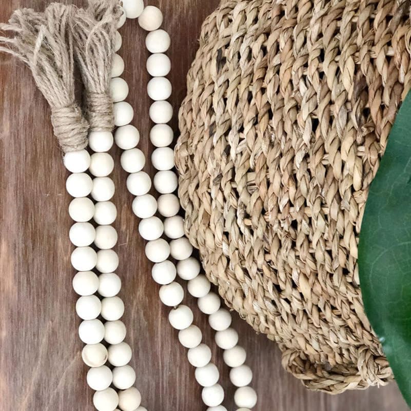 Wood Bead Garland Rustic Farmhouse Beads