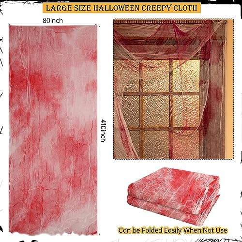 410 x 80 in Halloween Creepy Cloth for Yard and Outdoor Decorations,Blood