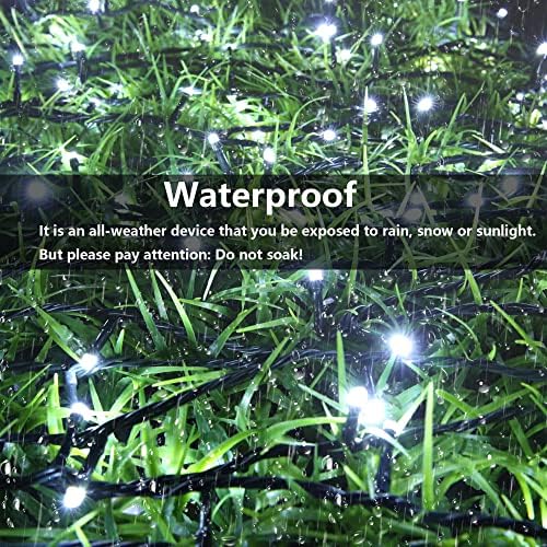 Joomer Solar Christmas Lights Outdoor, 105FT 300LED 8 Modes, White