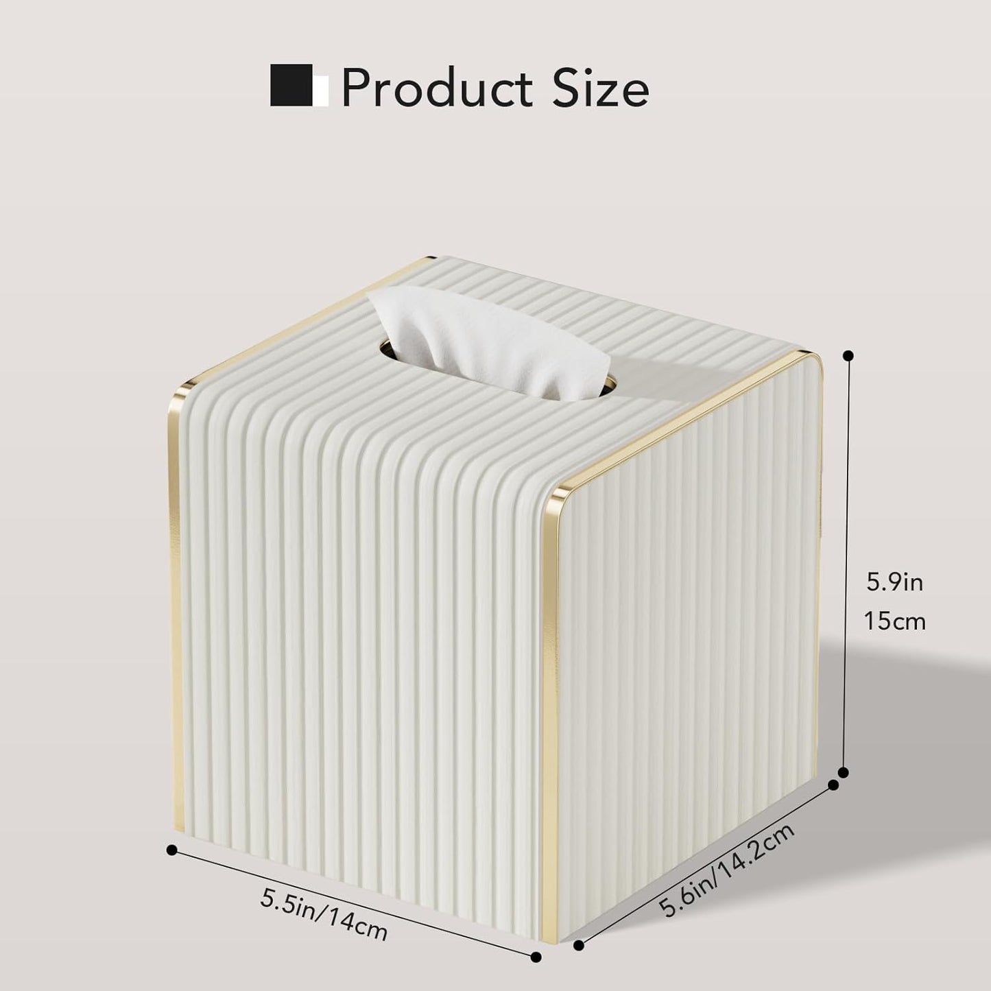 Tissue Box Cover / Cream White / Square
