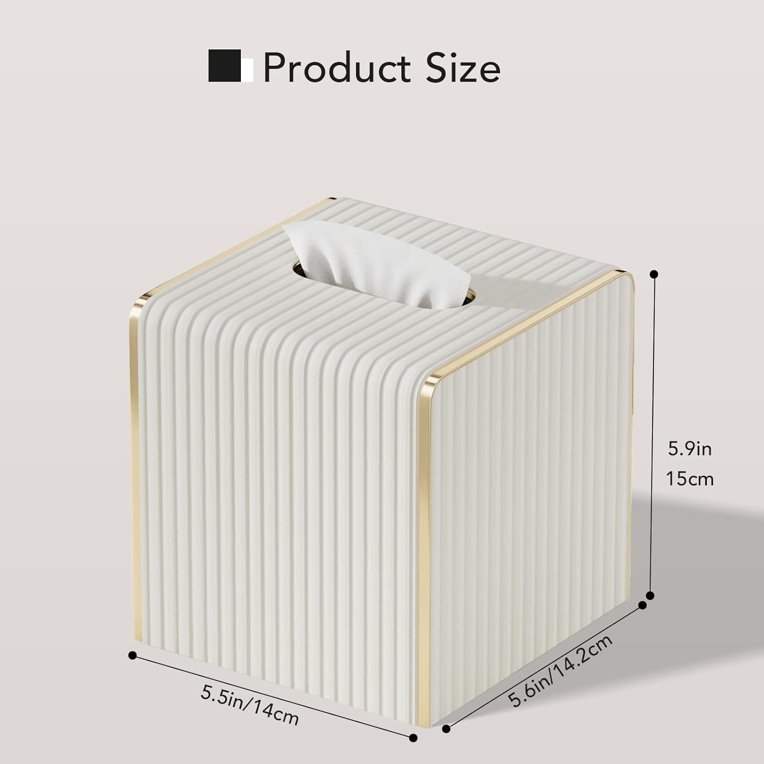 Tissue Box Cover / Cream White / Square
