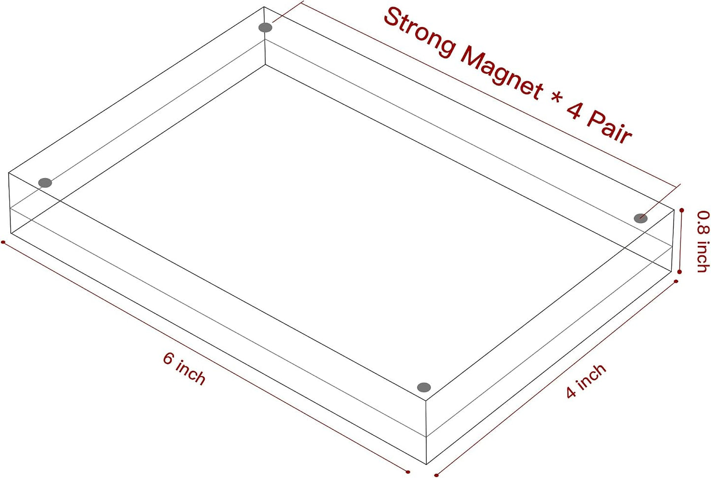 5PACK Acrylic Picture Frames 4x6 Magnetic Acrylic Picture Frames,Freestand Photo Frame Bulk,4 by 6 Clear Double-Sided