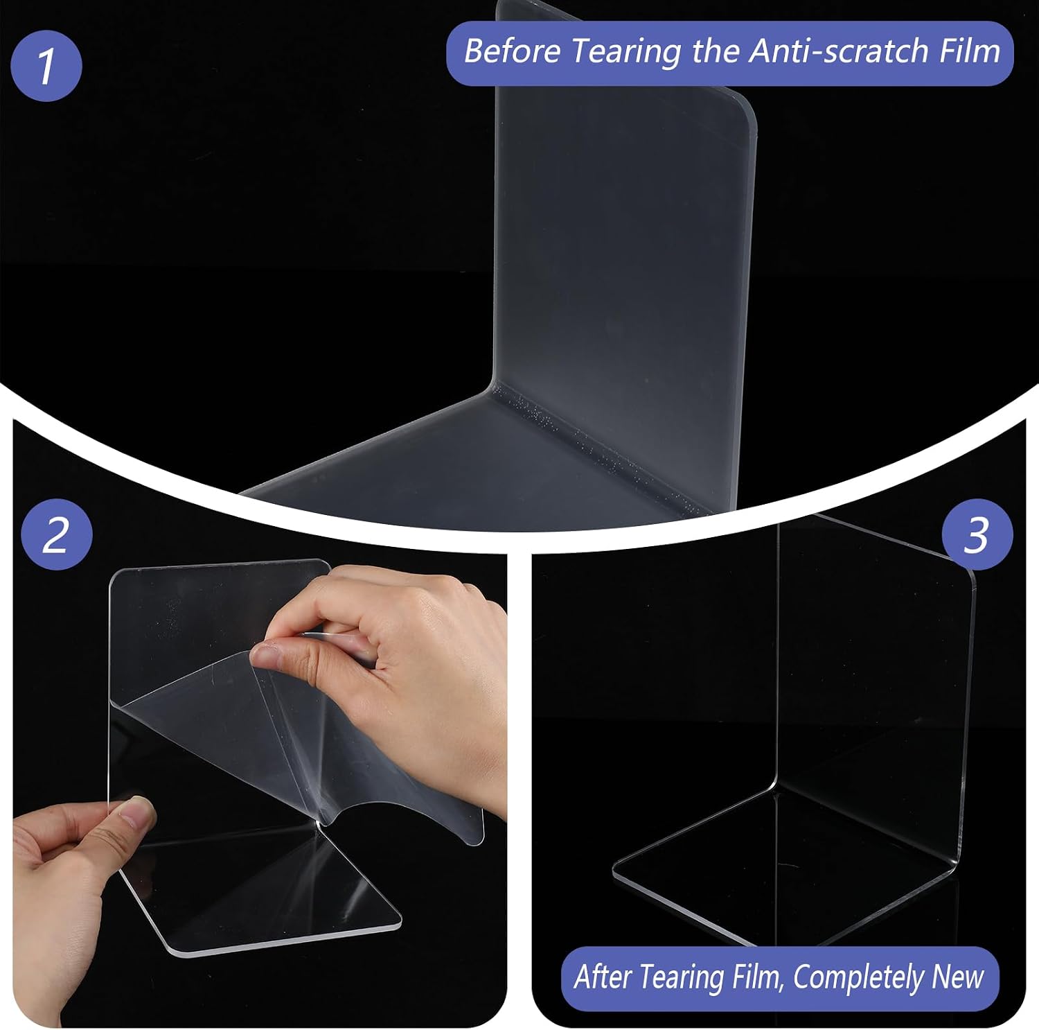 Bookends Acrylic Bookends / Clear / Set of 16