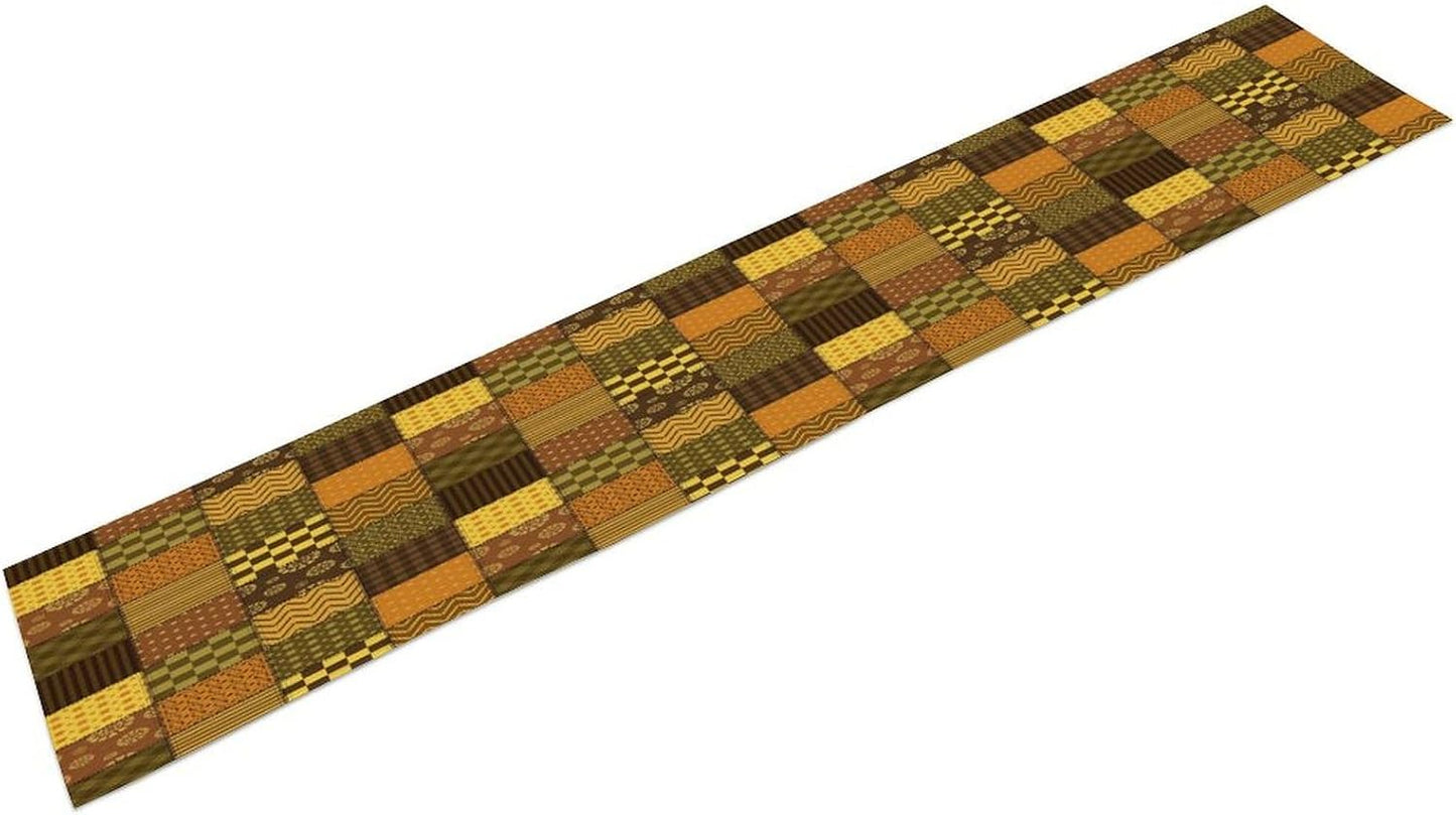 Vintage Patchwork Table Runner Abstract Geometric Pattern Splicing Design Pattern Printed Linen Table Runner for Home