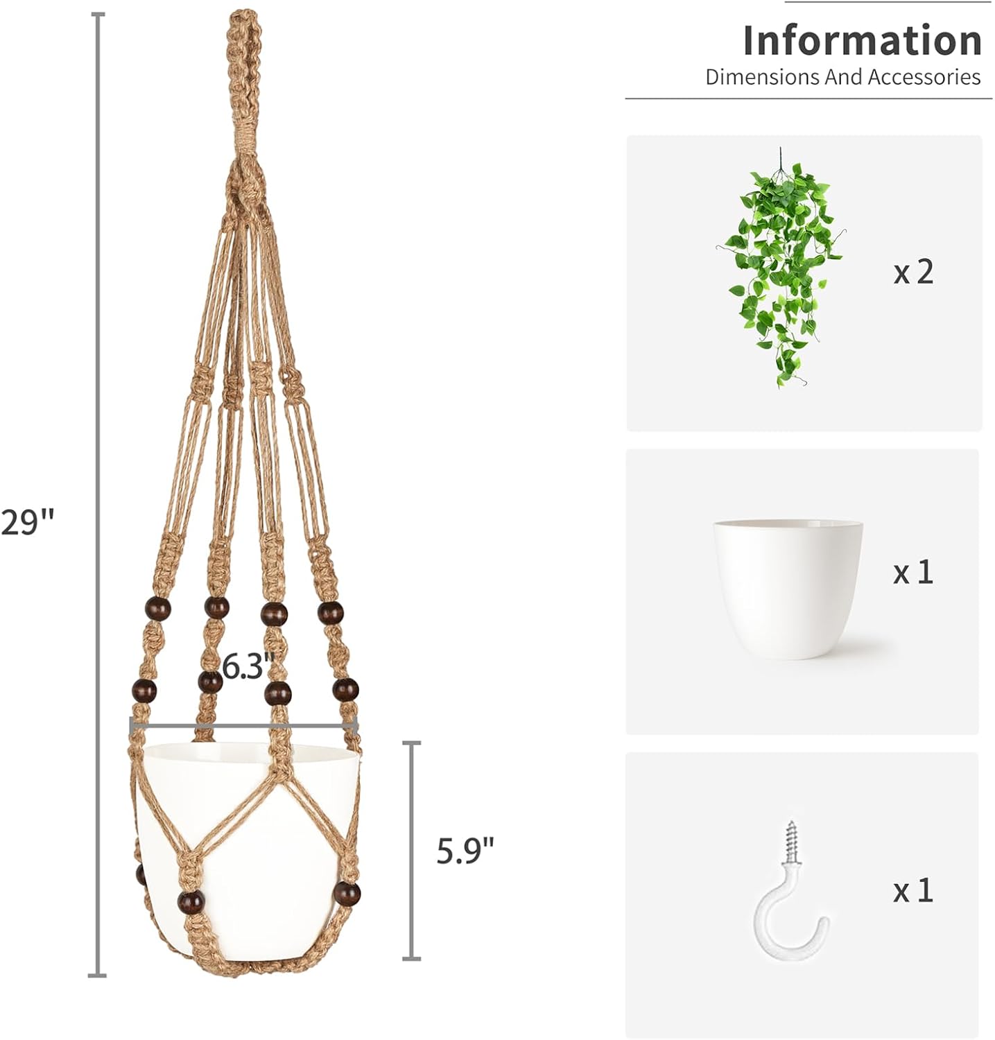 Artificial Plants / Fake Hanging Plant / Brown