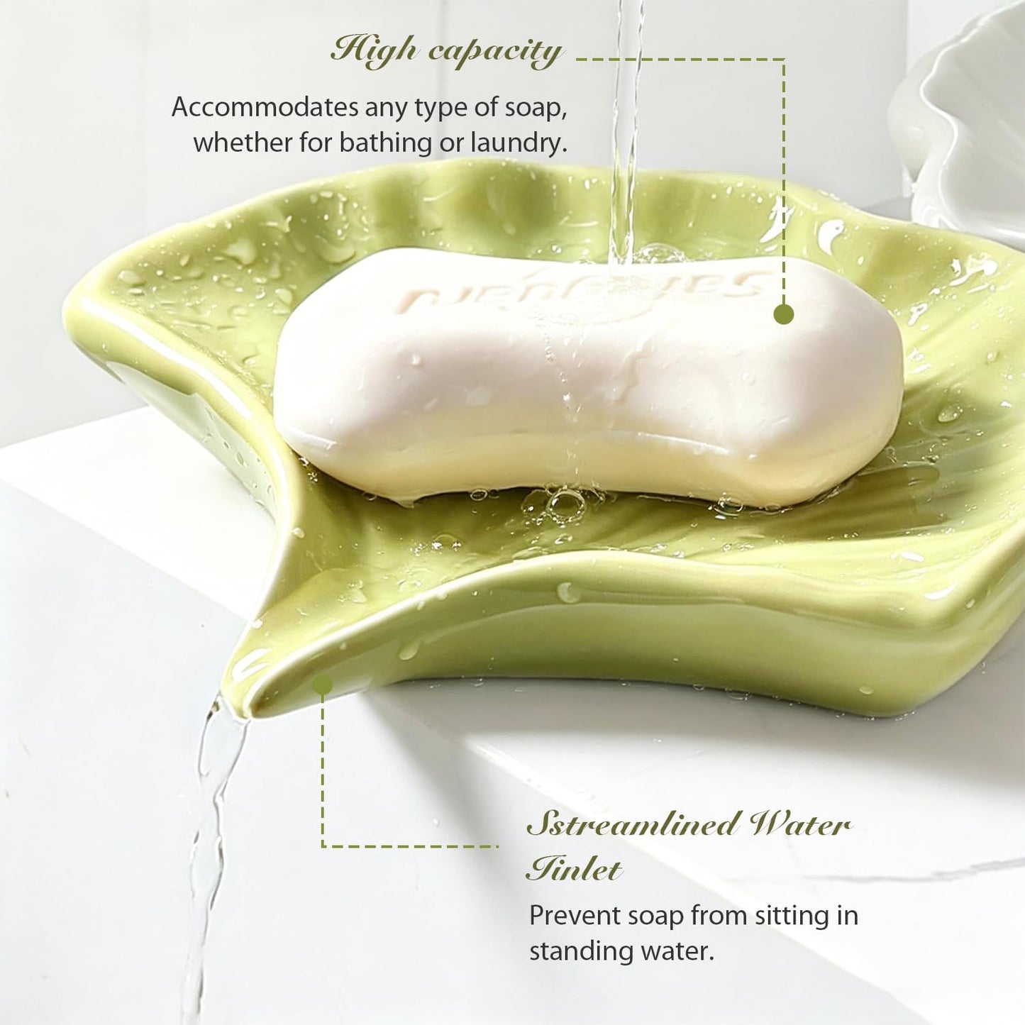 Ceramic Soap Holder / Green