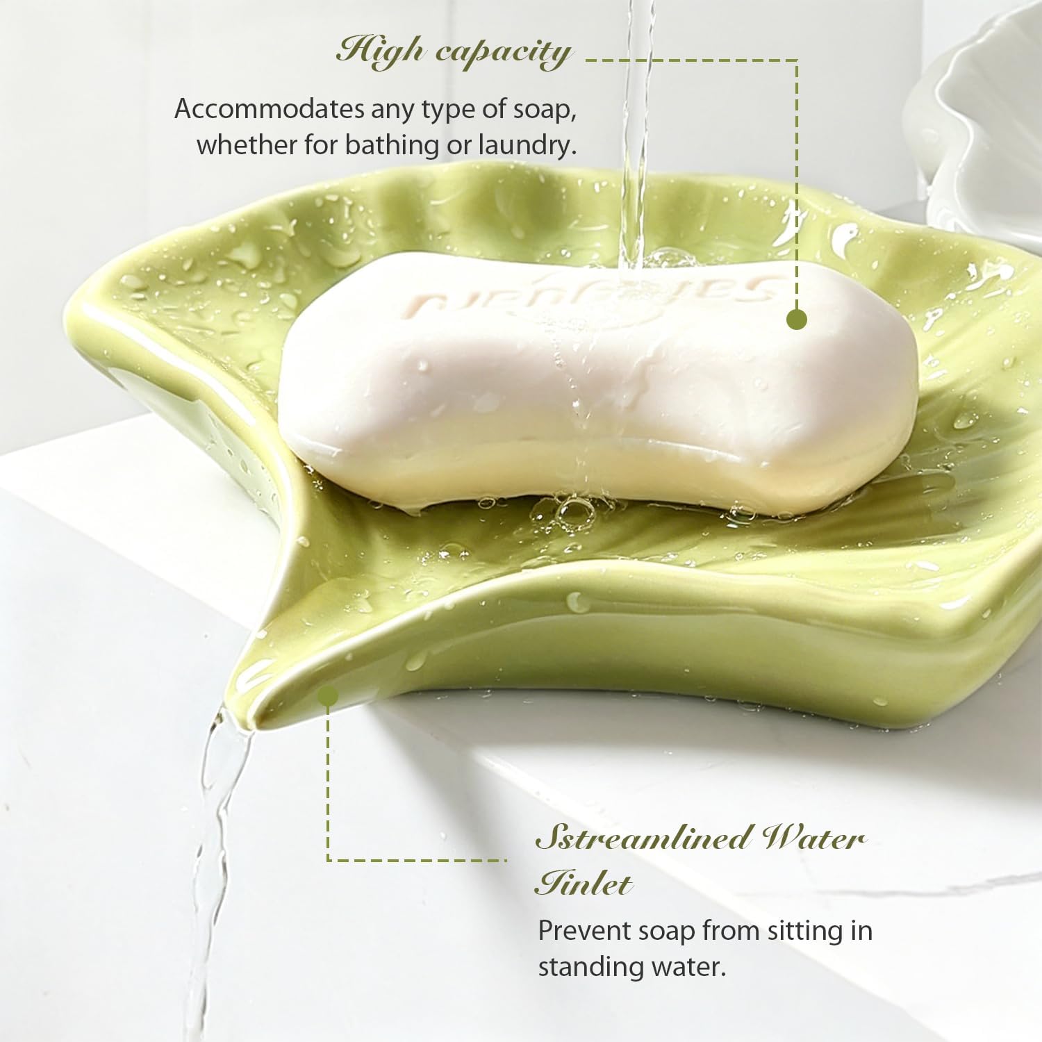 Ceramic Soap Holder / Green