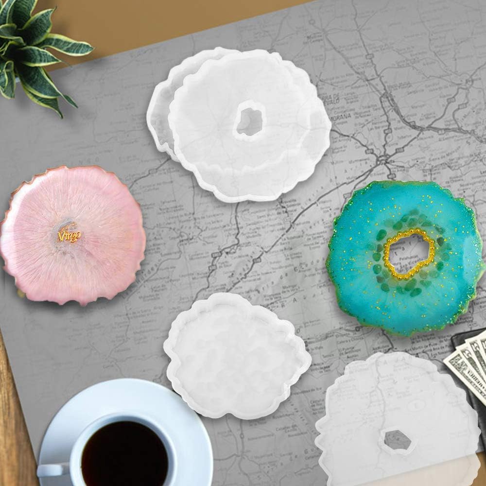 Coaster Silicone Epoxy Resin Molds / Set of 8