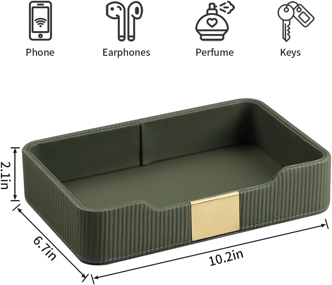 Valet Tray Desktop Storage Organizer / Green