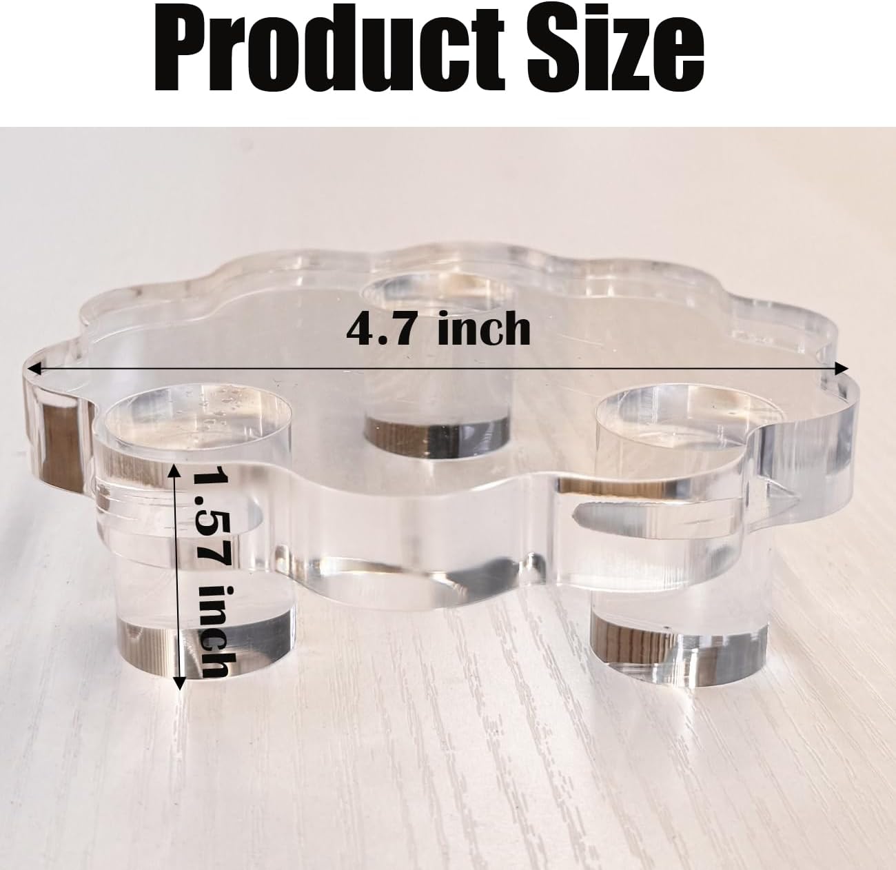 Thick Pedestal Stands Candle Tray Riser / 4.7 Inch / Clear / Set of 2