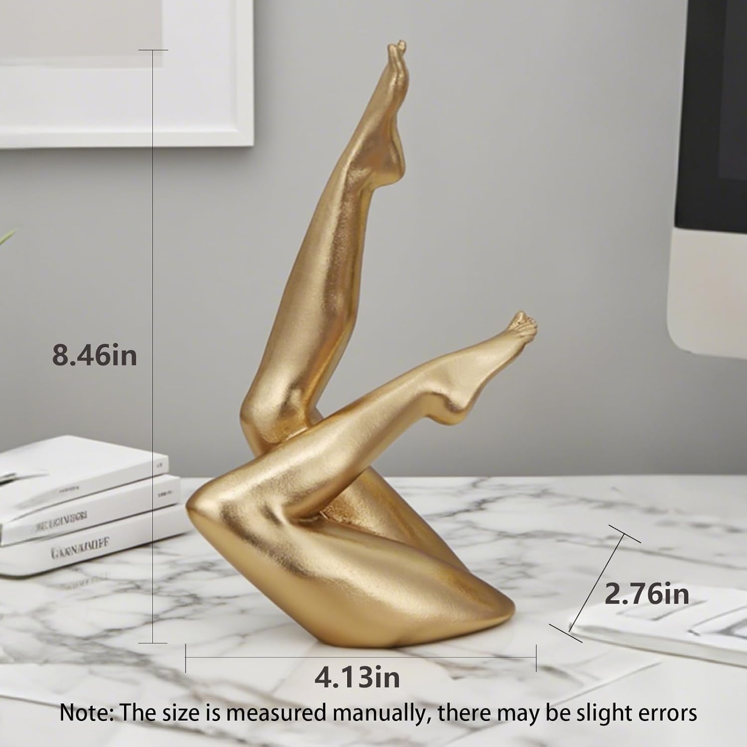 Golden Legs Sculpture Elegant Resin Home Decor Legs Statues Versatile Indoor/Outdoor / Bent Leg