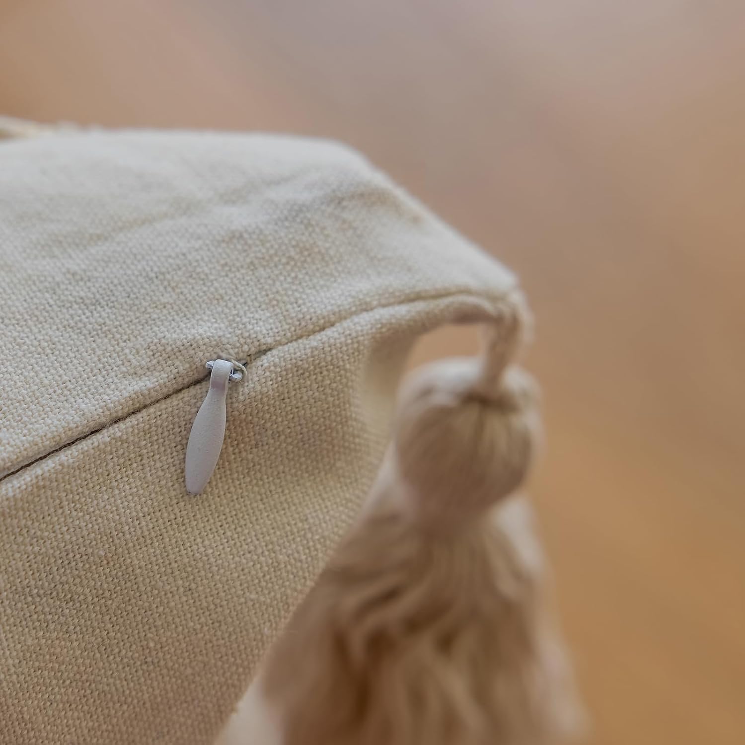 Tassels Soft Farmhouse Neutral Pillow Covers / 20 x 12 / Brown Weave
