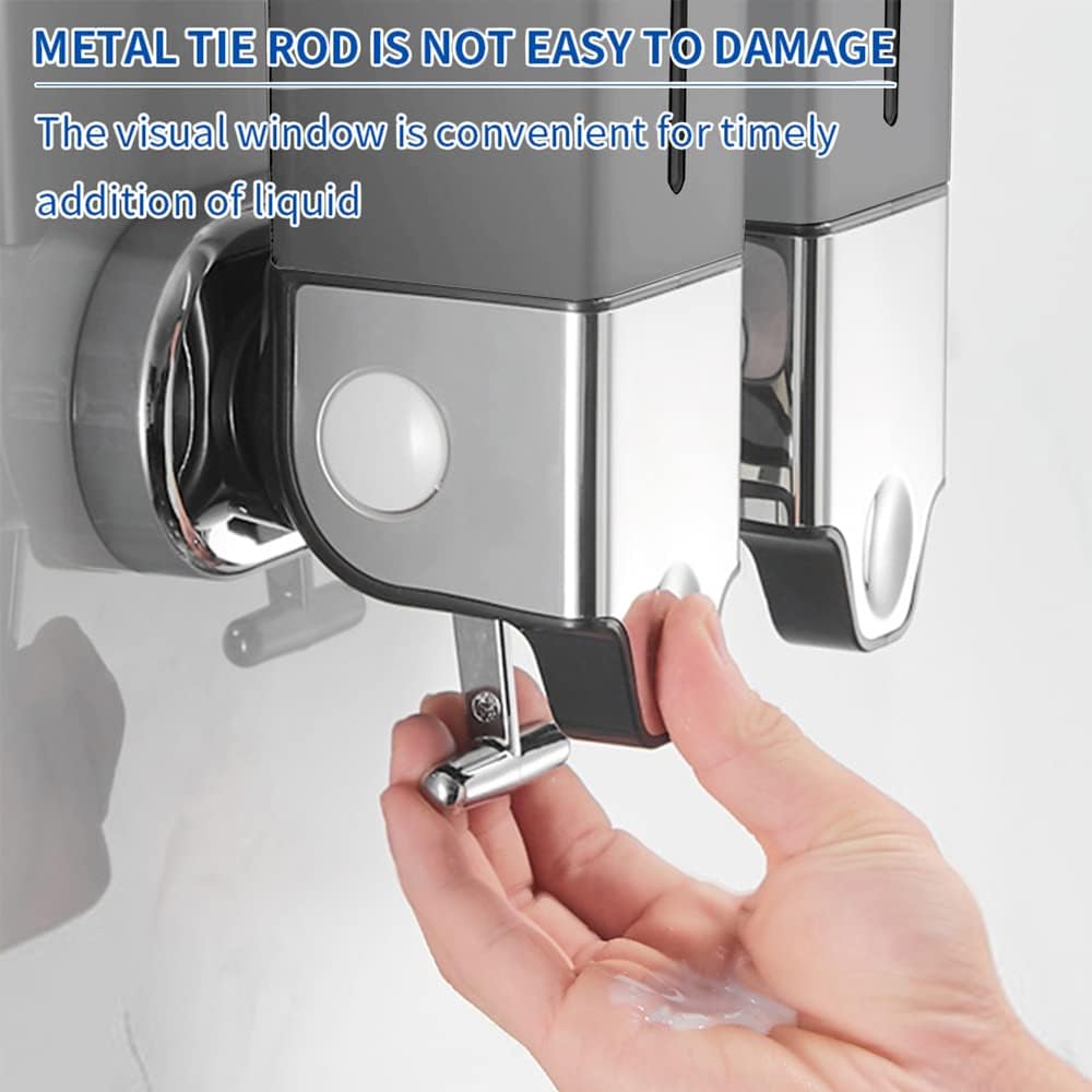 3 x 500ml per Cup Wall Mounted Manual Soap Dispenser for Home, Bath, Kitchen, Hotels, Restaurants. Shower and Lotion