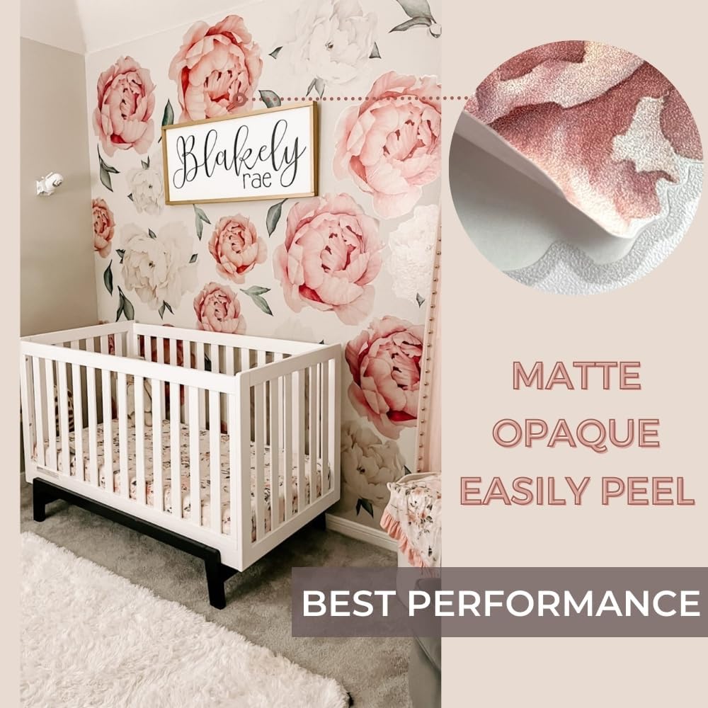 Jumbo Peony Watercolor Wall Decals