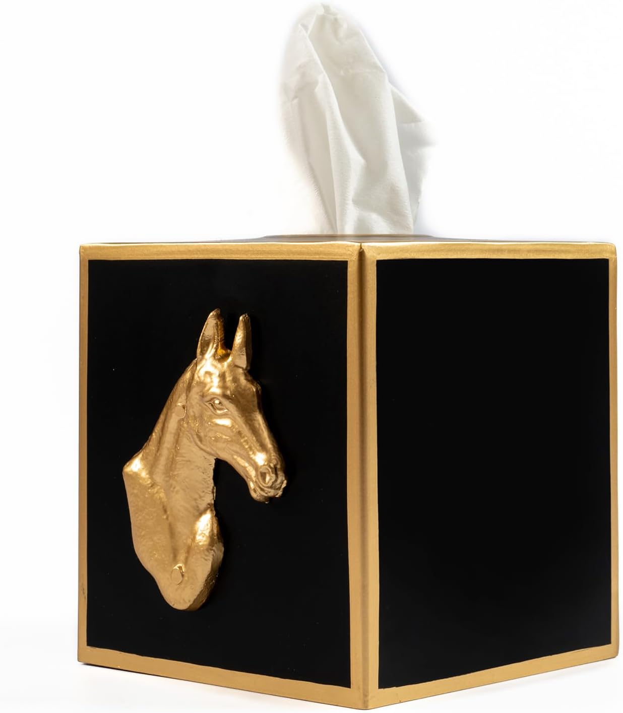 Jaye’s Studio Decorative Tissue Box Cover / Black Horse / Regency