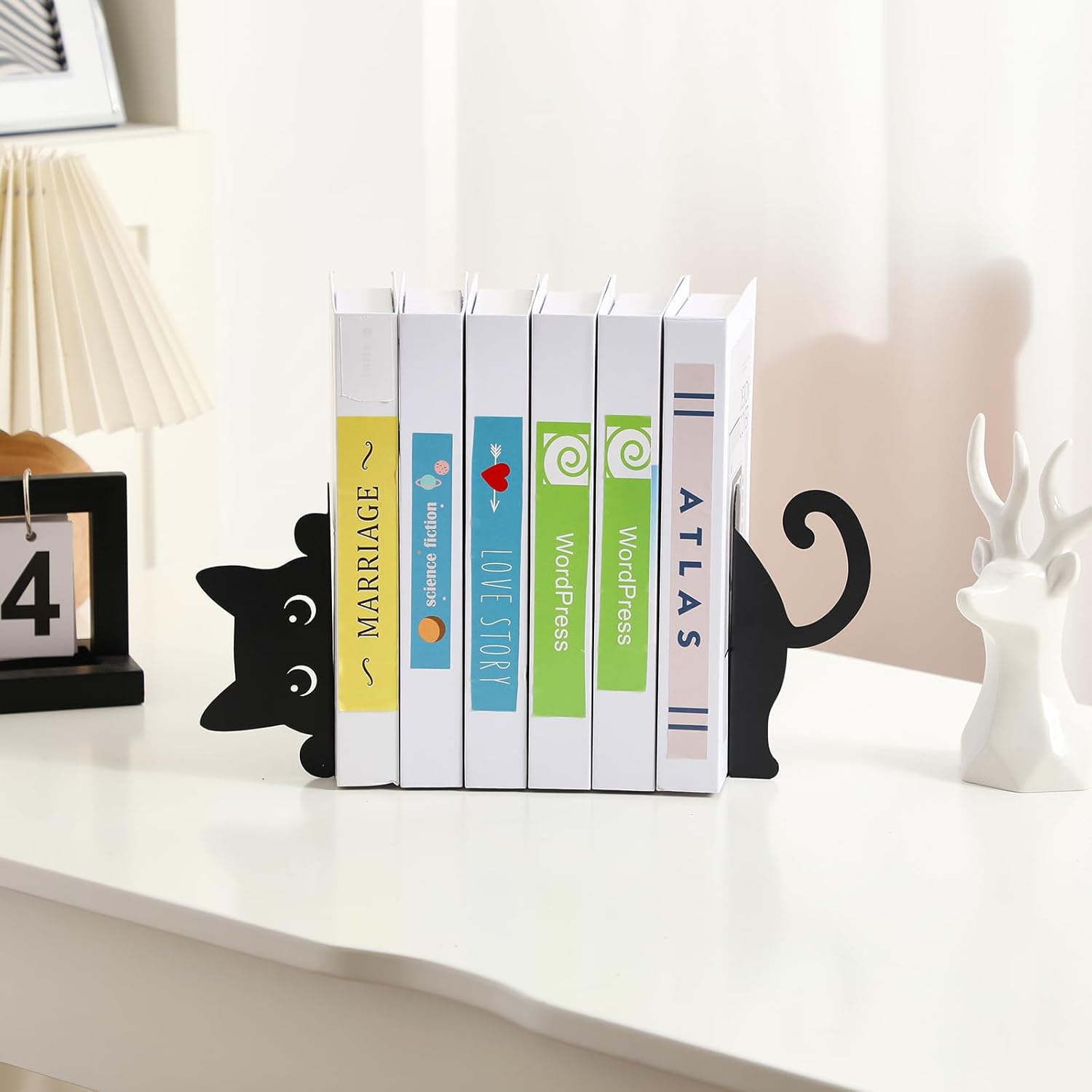 Peeping Cat Metal Bookends Book Ends / Cute Cat / Set of 2