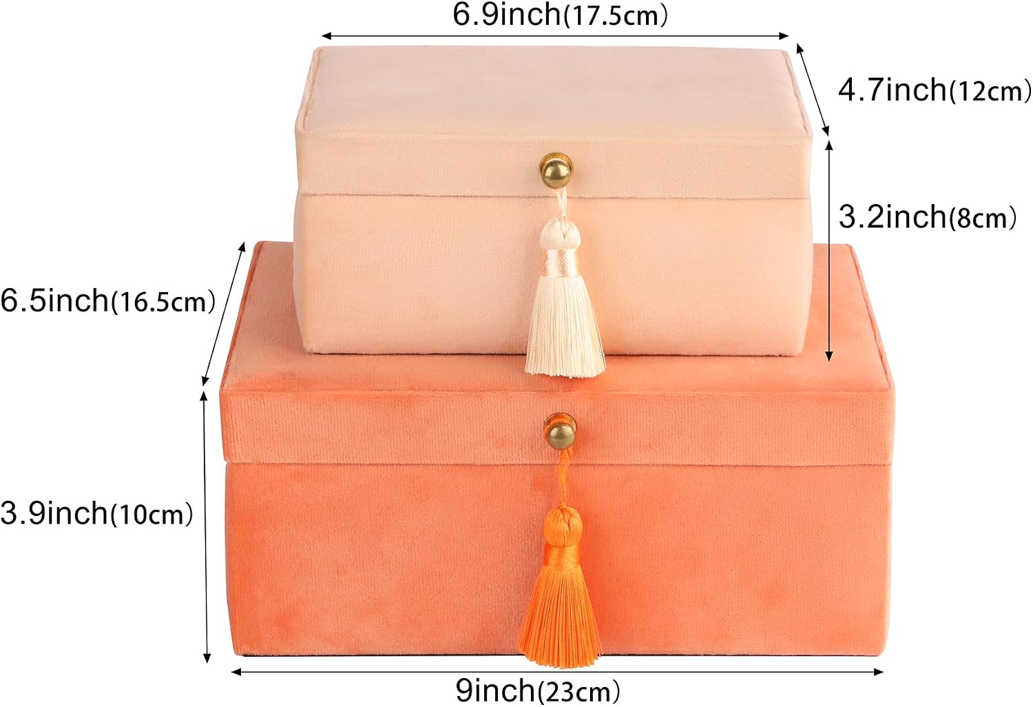 Velvet Jewelry Boxes Decorative Boxes / Orange