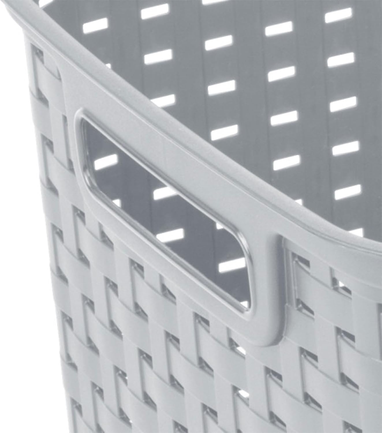 Woven Plastic Storage Baskets for Organization / Gray / Set of 6