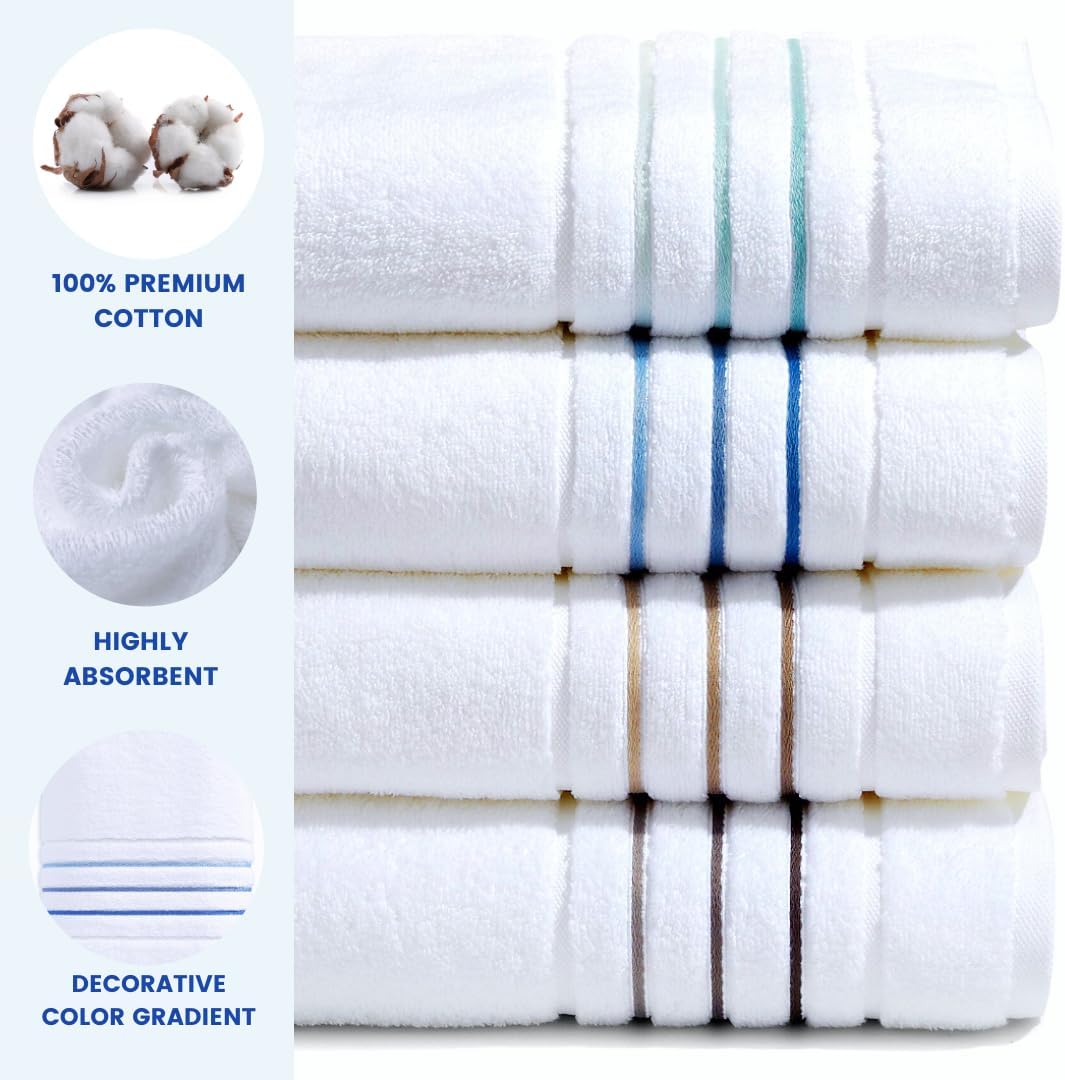 Bath Towels Set for Bathroom – Luxury 6-Piece Cotton Towels, Soft Absorbent & Quick Dry, 600 GSM Bath Towels for