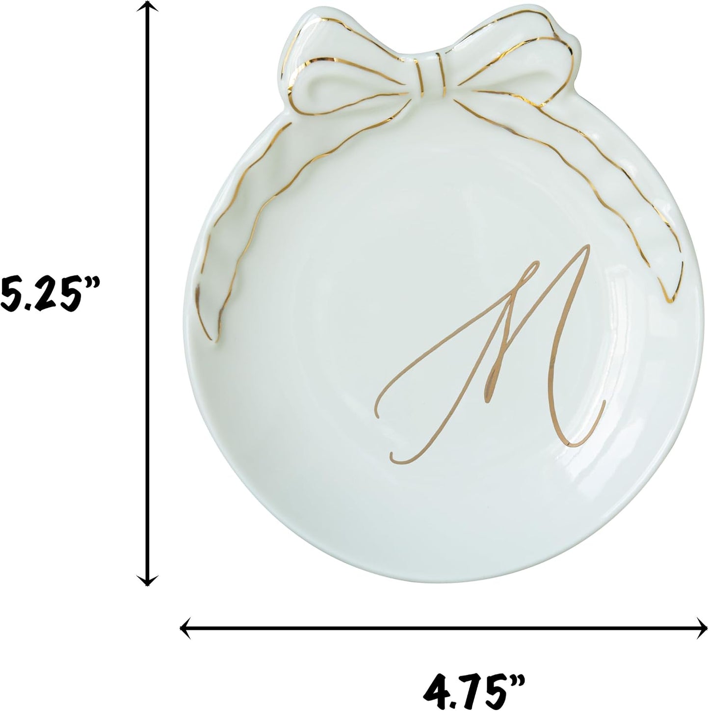 Custom Initial Ceramic Jewelry Tray / M