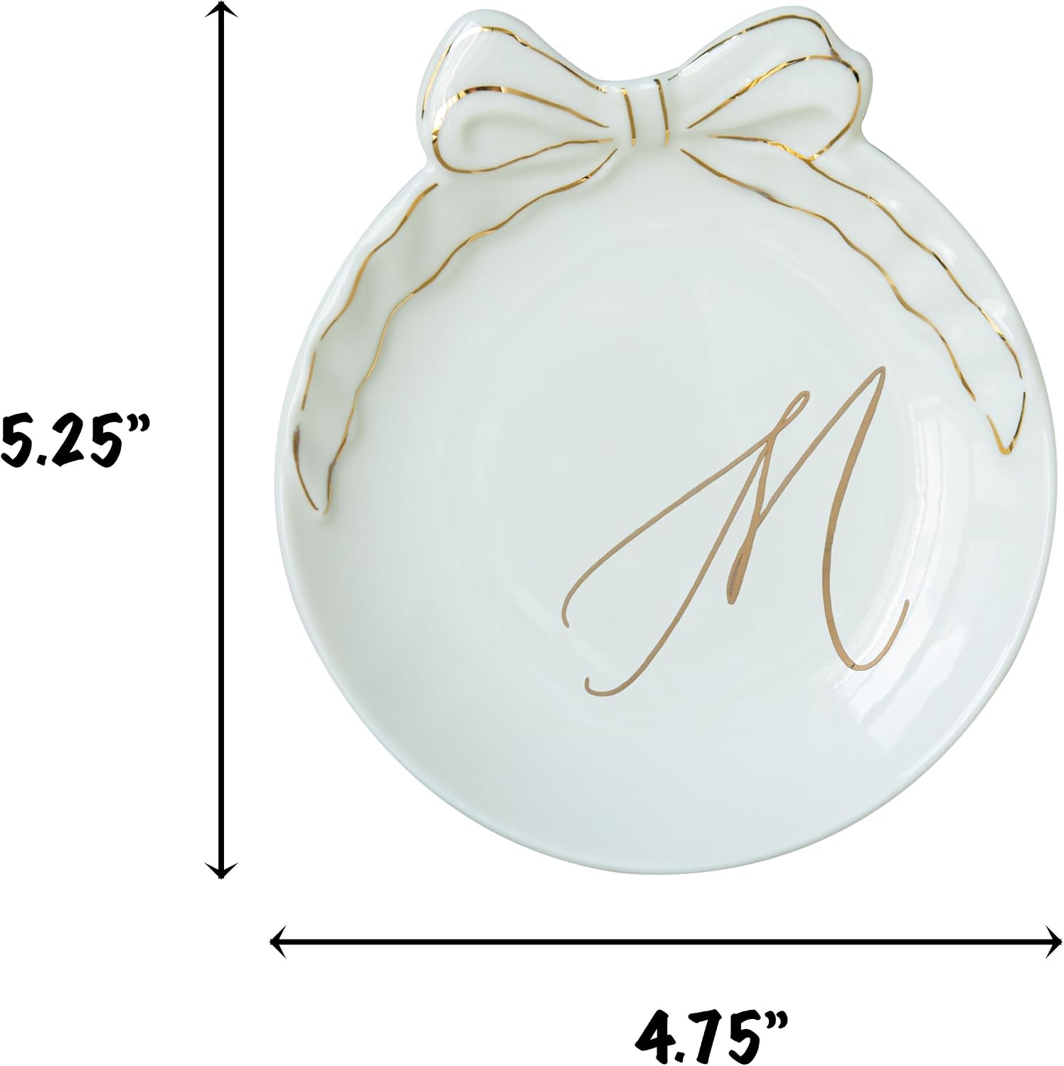 Custom Initial Ceramic Jewelry Tray / M
