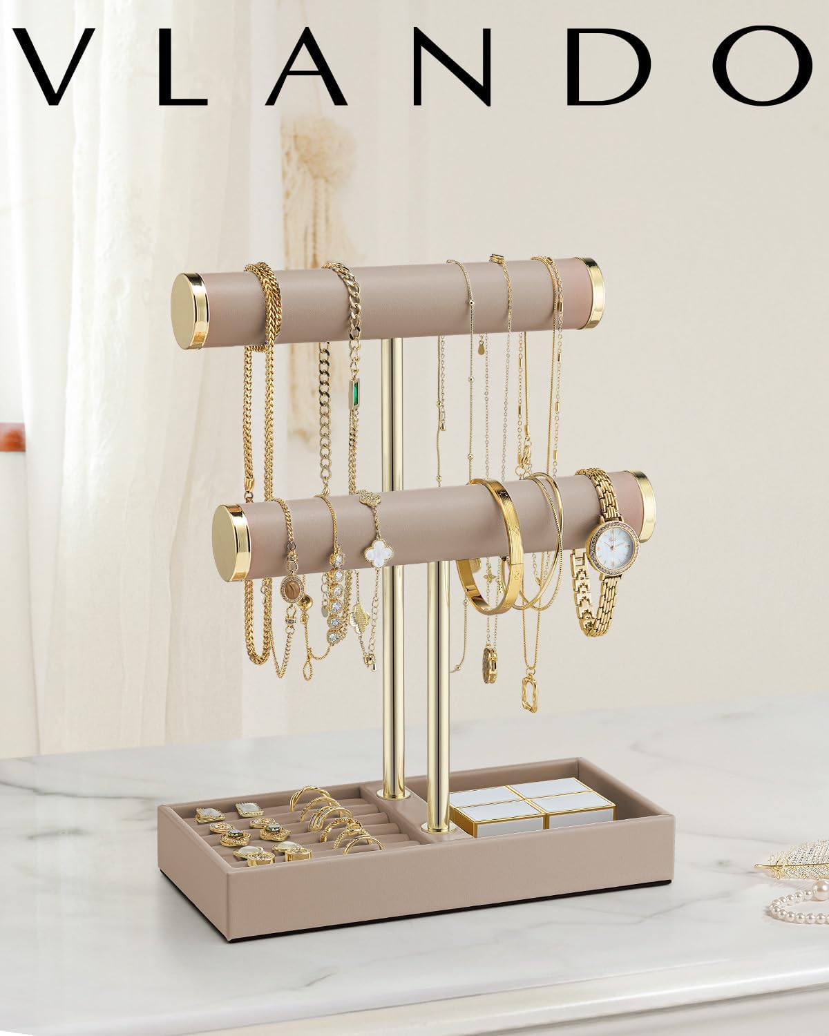 Tray / Bracelet Holder / Toffee / 2 Tier