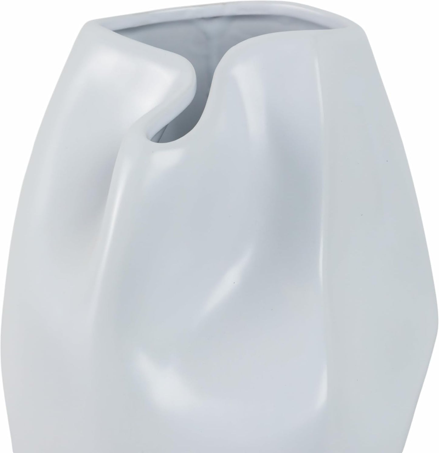 Ceramic Vase / Flower Holder / 14.0" H / White