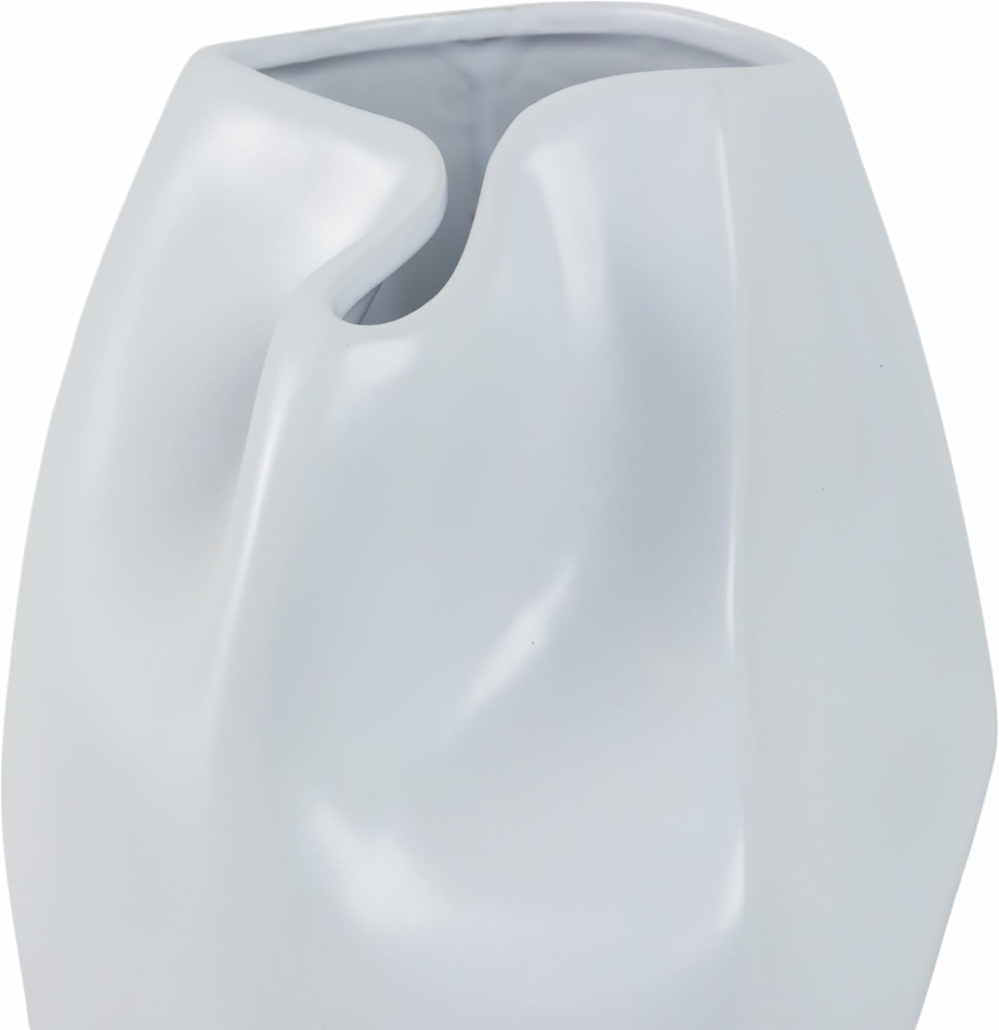 Ceramic Vase / Flower Holder / 14.0" H / White