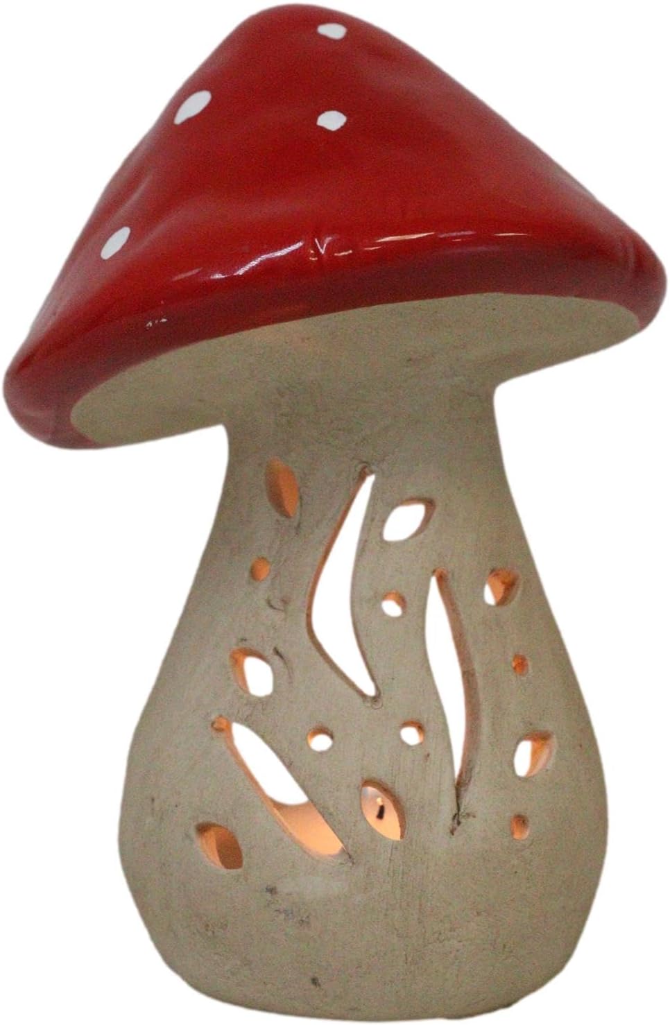 Whimsical Cottage Wicca Witchcraft Magic Toadstool Mushroom Ceramic Votive Tea / Red / Set of 2