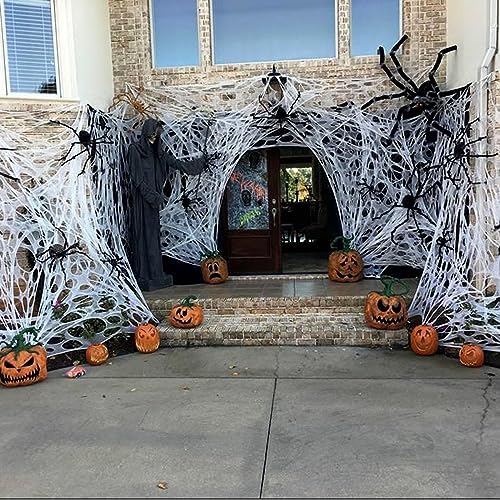 Beef Netting 4lb Giant Spider Web,Outdoor Halloween Decorations 1900sqft