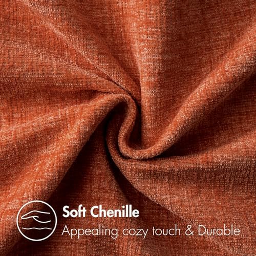 MIULEE Soft Chenille Fall Throw Pillow Covers Rust 16x16 Inch Pack of 2