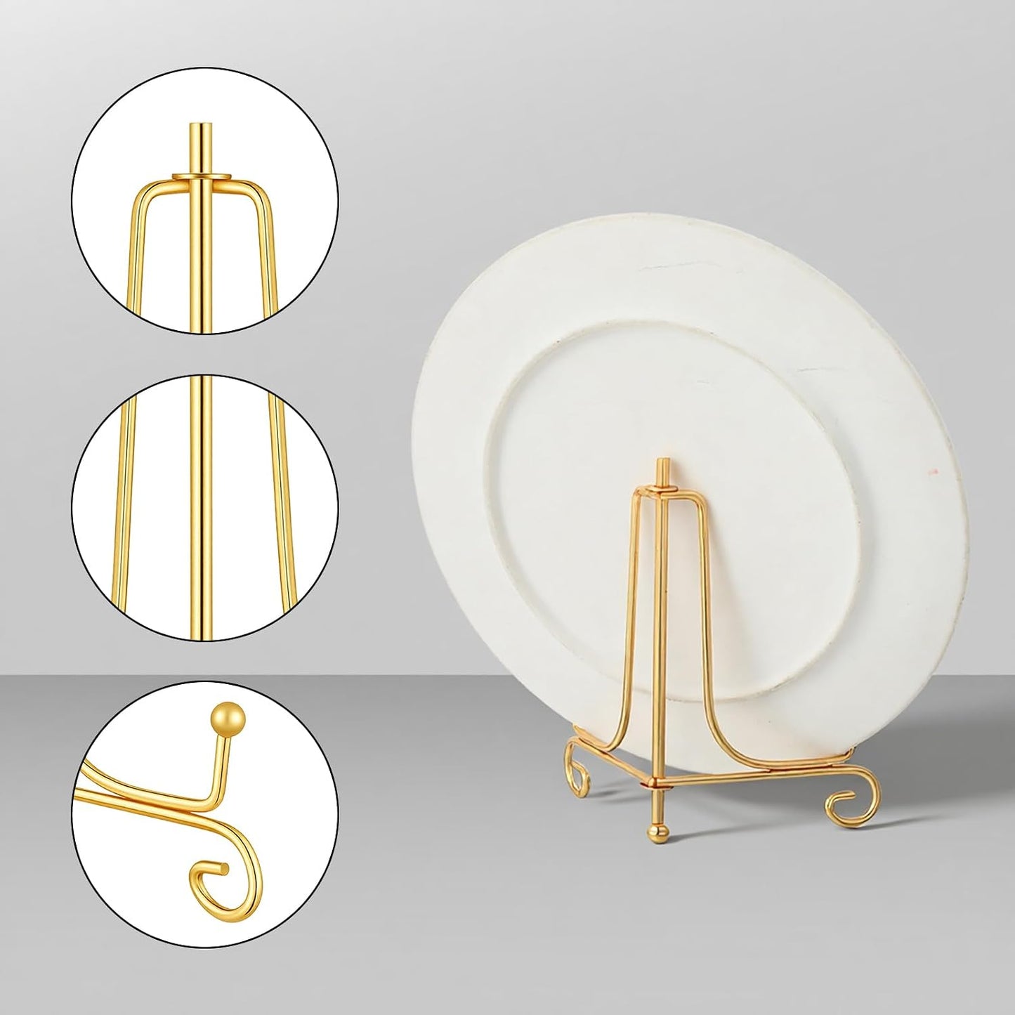 Decorative Plate Holders for Displaying / Gold / 4 Inch / Set of 15