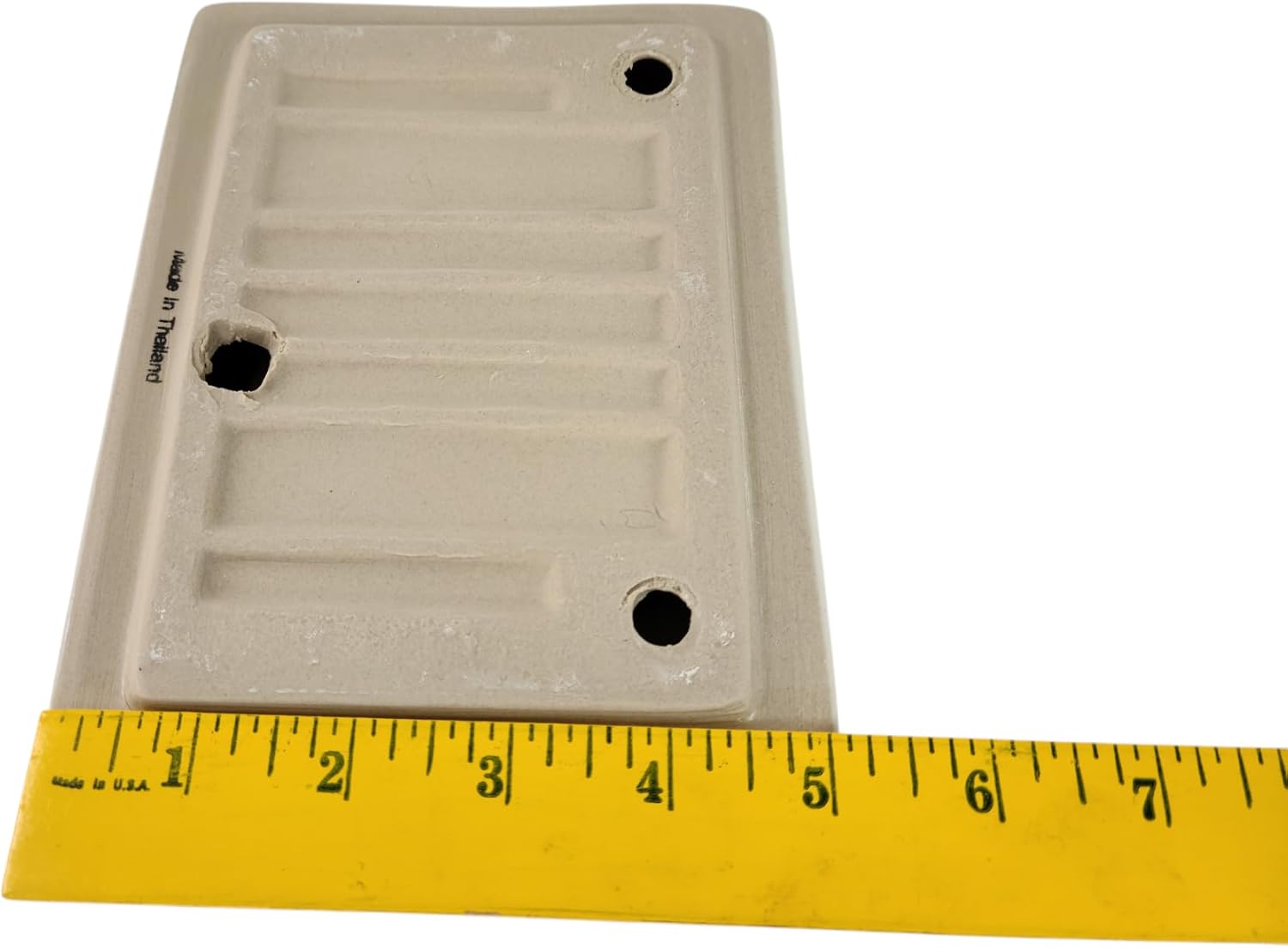 Bone Almond Ceramic Soap Dish Tray Cloth Bar Washcloth Holder Bath Shower Bathtub / Beige