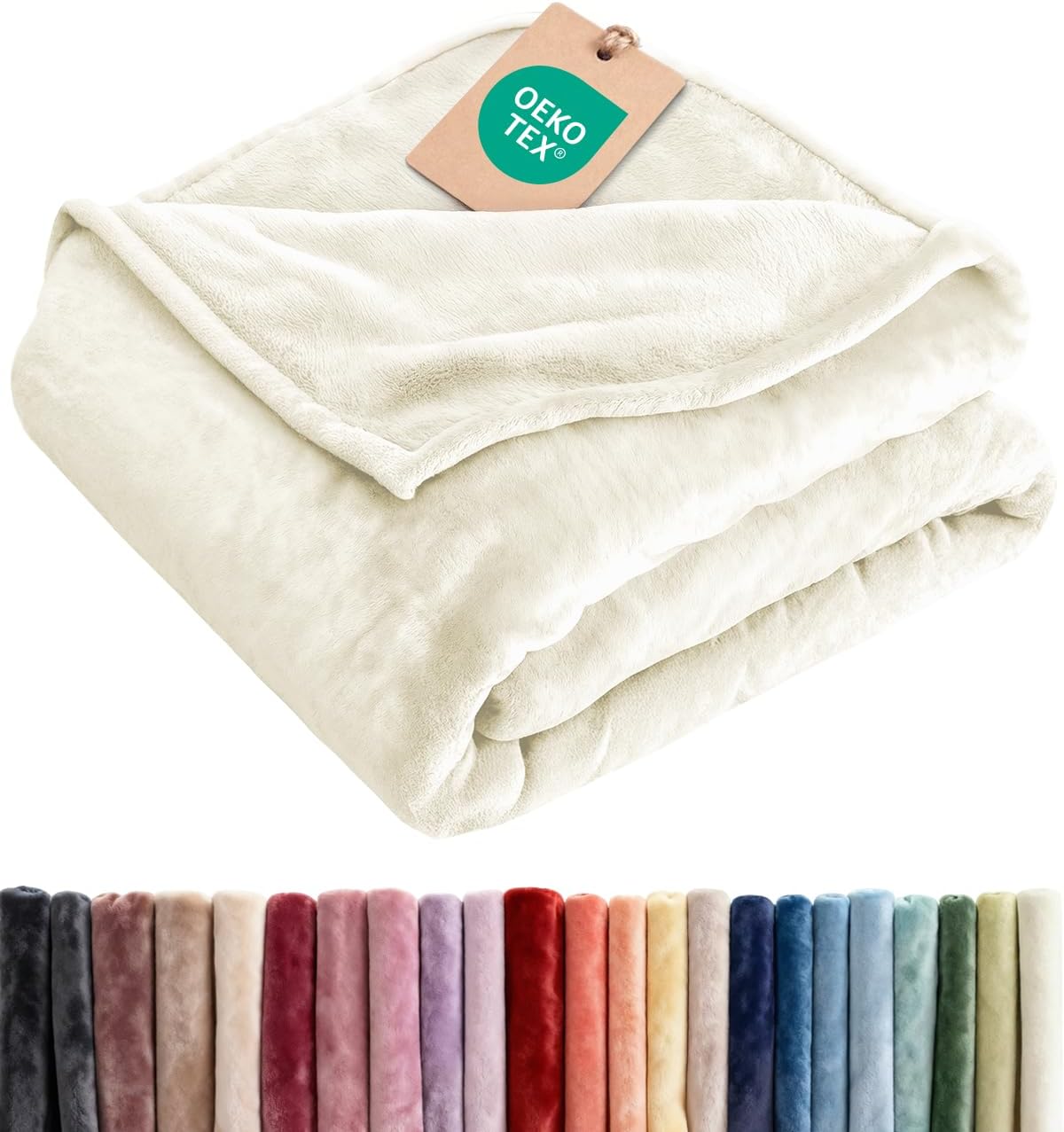 Bedsure Soft Large Fleece Blanket for Bed Light Blue 120"x120"
