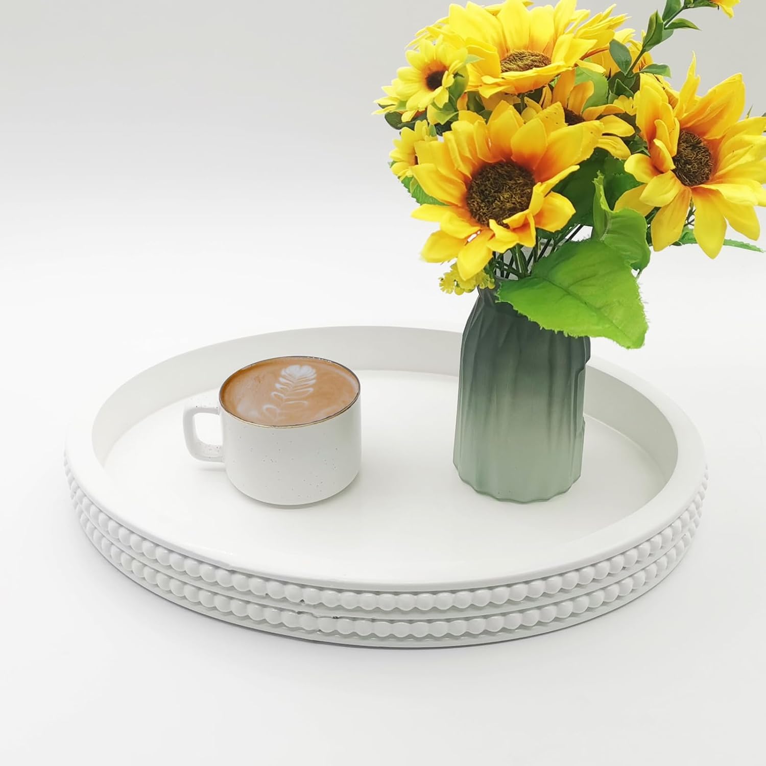 Oval Wooden Tray / White