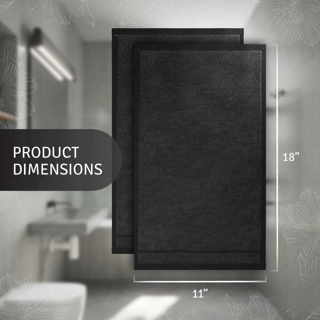 Creative Scents 100% Cotton Velour Fingertip Towels - 4 Pack 11 by 18 Inch – Decorative, Extra Absorbent and Soft Face