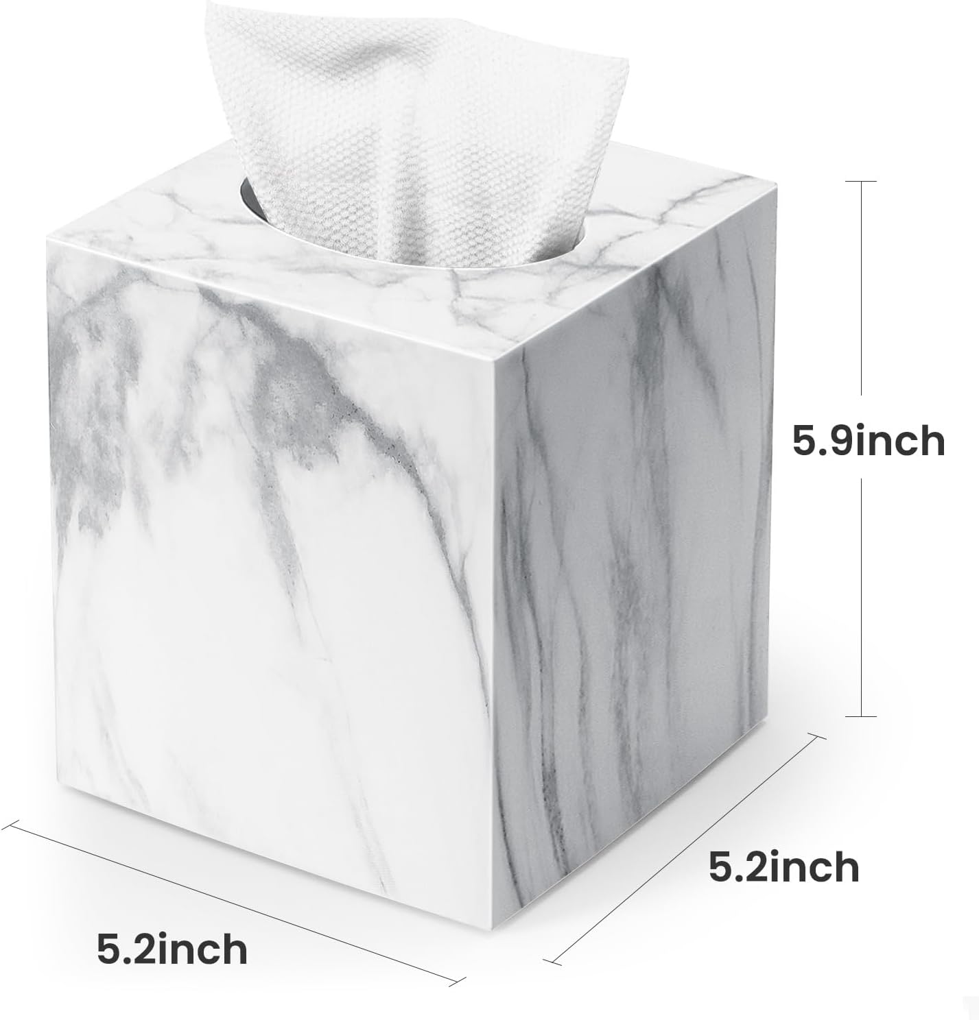 Modern Facial Paper Holder / Tissue Box Cover / Marble