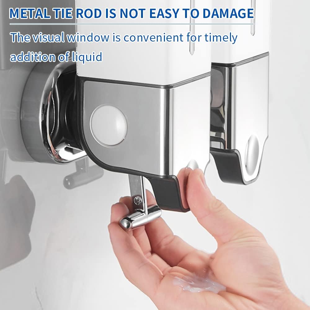 3 x 500ml per Cup Wall Mounted Manual Soap Dispenser for Home, Bath, Kitchen, Hotels, Restaurants. Shower and Lotion