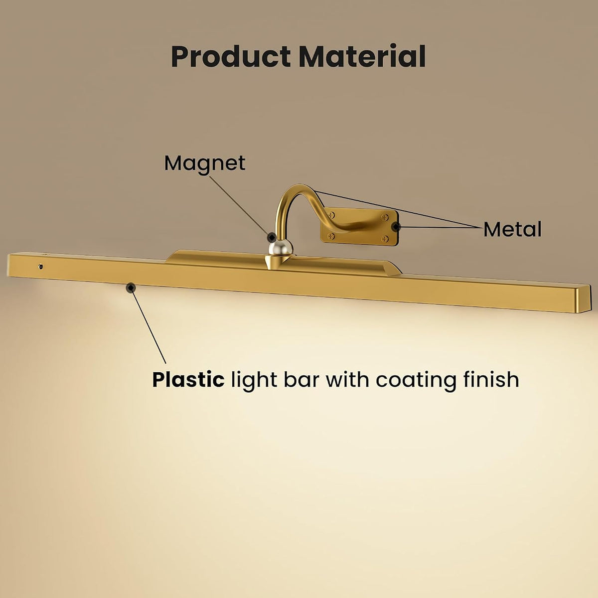 2 Pack 24 Inch Wall Lights for Pictures - Cordless Rechargeable Wall Sconces with Dimmable Remote for Above Mirror